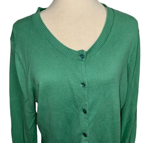 GAP solid blue Green Button Down Cardigan round neck sweater 100% cotton size XL - Picture 10 of 11